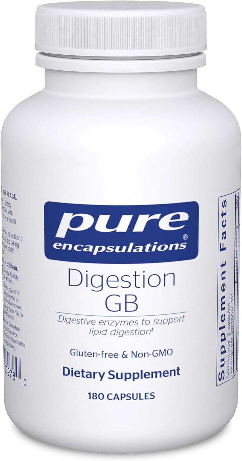 Pure Encapsulations Digestion GB – Digestive Enzyme Supplement – for Gallbladder Support & Gut Health* – with Bile Salts & Digestive Enzymes Blend – Gluten Free & Non-GMO – 180 Capsules