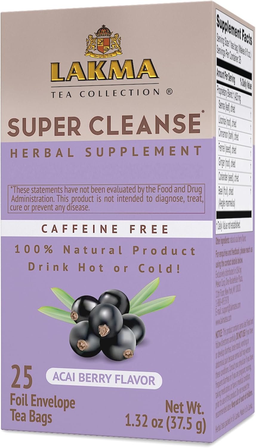 HYLEYS Lakma Super Cleanse Tea with Acai Berry – 25 Tea Bags