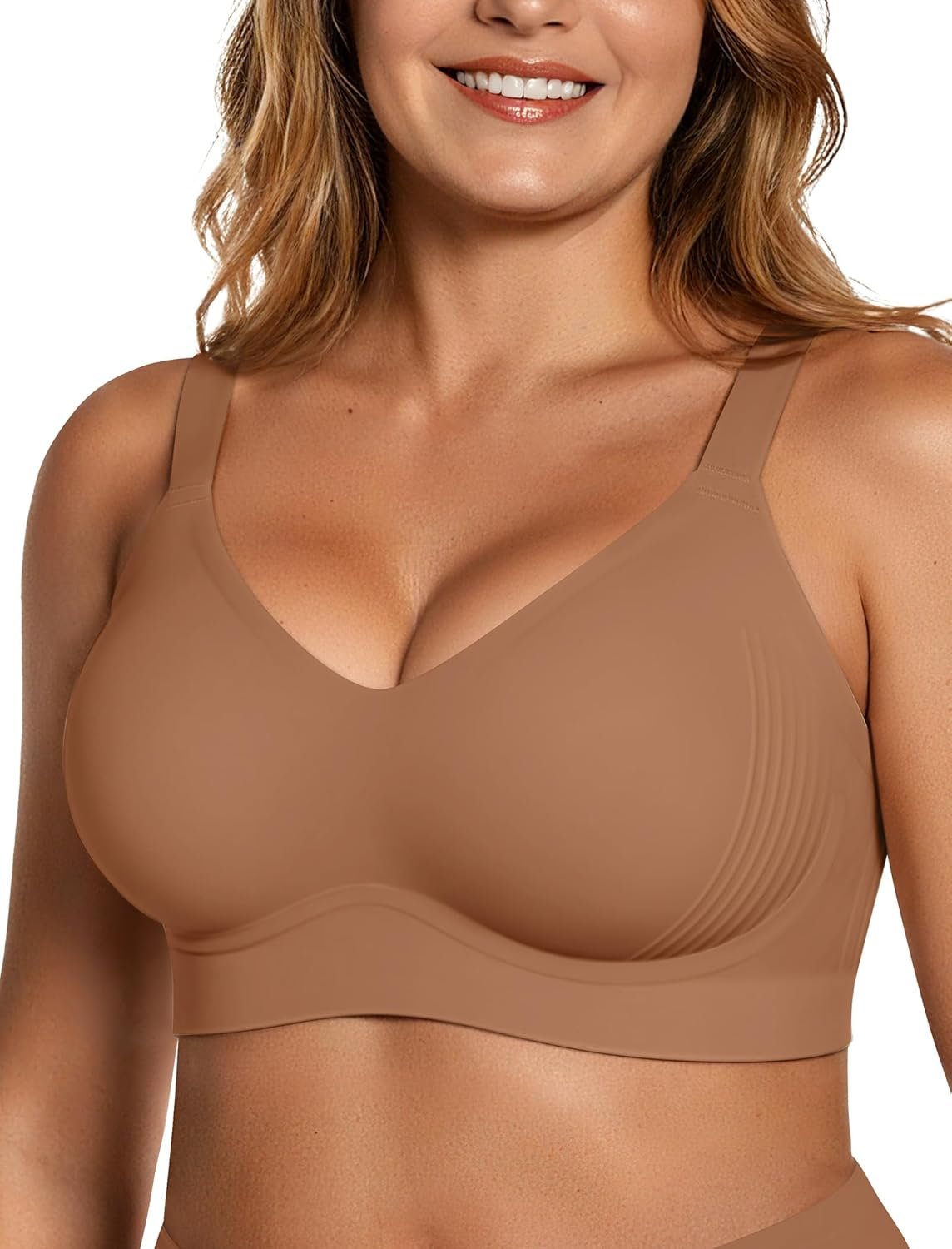 OEAK Womens Wireless Seamless Bras Jelly Full Coverage Supportive Bra Push Up Plus Size Everyday Bra Comfortable Tshirt Bras