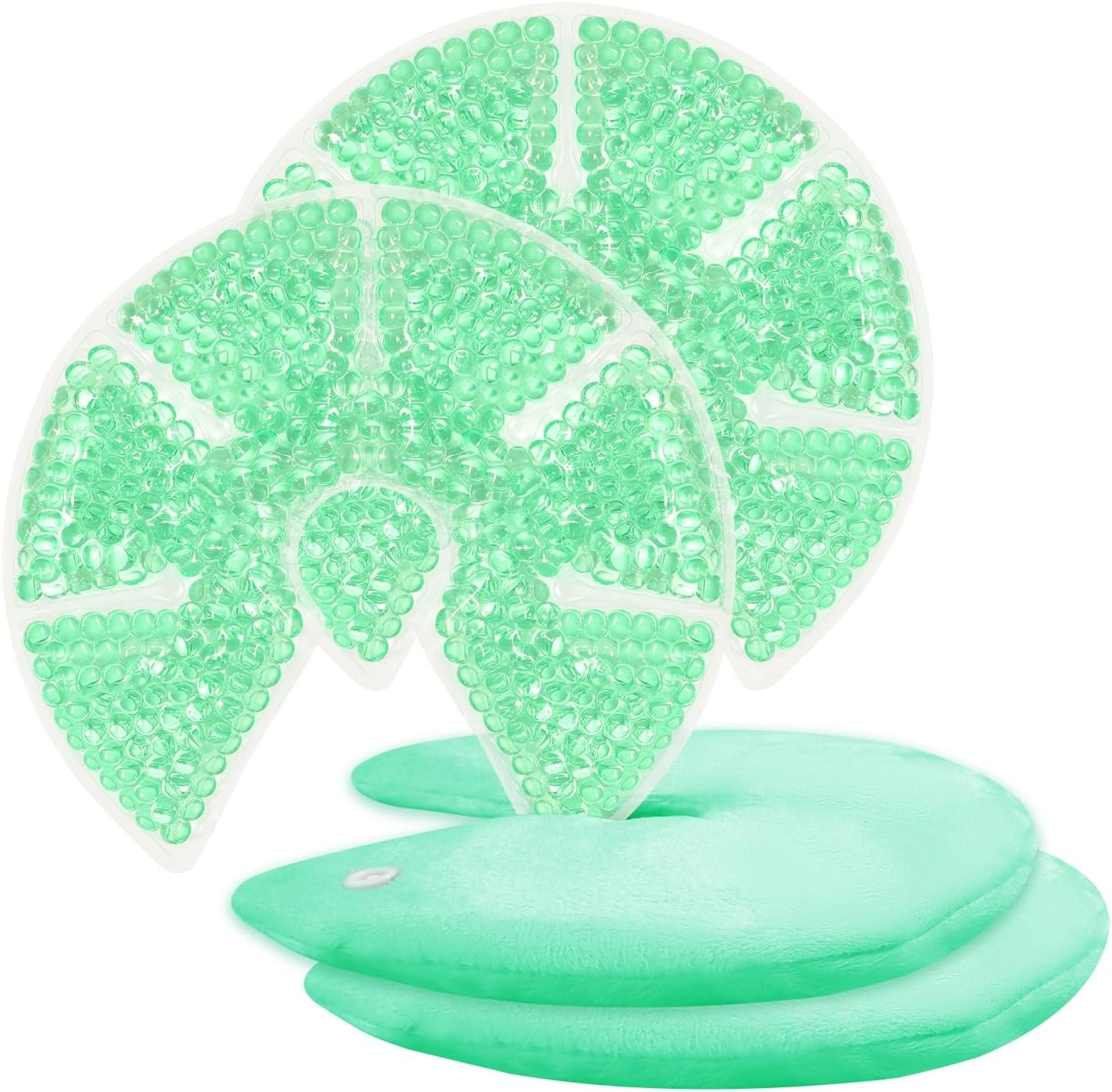 Hot/Cold Breast Gel Ice Packs Breast Cooling/Heat Pads Relief for Breastfeeding, Nursing Pain, Mastitis, Engorgement, Swelling, Plugged Ducts | Boost Milk Let-Down & Production,2 Pack (Green)