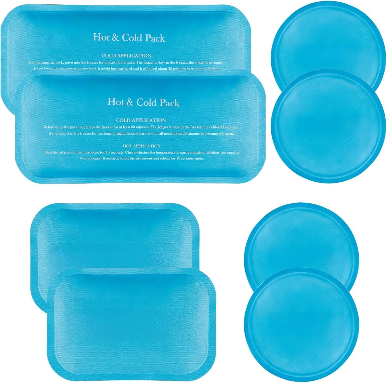 Gel Ice Packs for Injuries Reusable 8 Pack, Hot and Cold Compress for Pain Relief, Small Ice Packs for Headaches, Wisdom Teeth, Fever, Breastfeeding, First Aid for Kids Adults