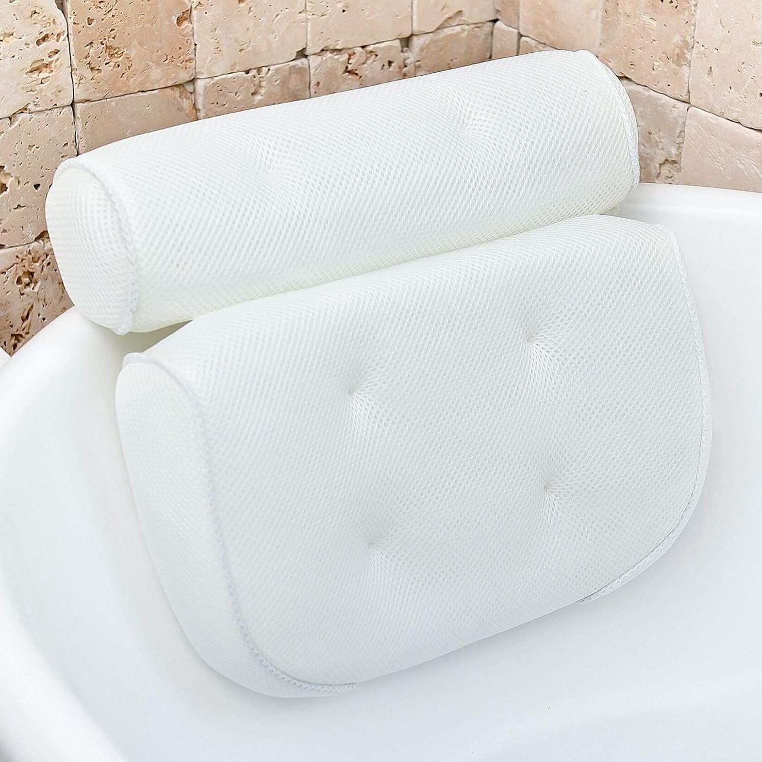 Bathtub Pillow for Neck and Shoulder – Spa Bath Pillows for Tub Neck and Back Support – Perfect Bath Accessories for Women – Relaxing Luxe Bath – Ideal Bath Gift Set for Women – Home Spa Products