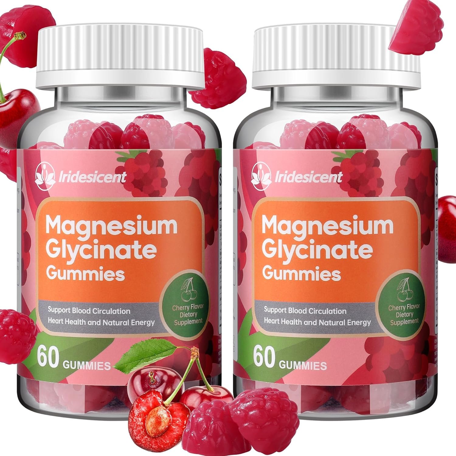 Magnesium Glycinate Gummies, Sugar Free Magnesium Supplement w/Ashwagandha, Zinc, Vegan Magnesium Glycinate Supplement for Adults – 120 Cherry Gummies
