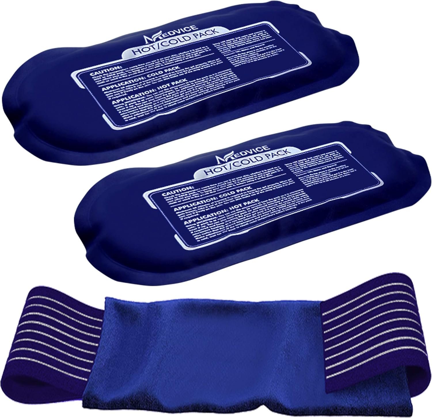 Reusable Hot and Cold Ice Packs for Injuries (3-Piece Set), Joint Pain, Muscle Soreness and Body Inflammation – Reusable Gel Wraps – Adjustable & Flexible for Knees, Back, Shoulders, Arms and Legs
