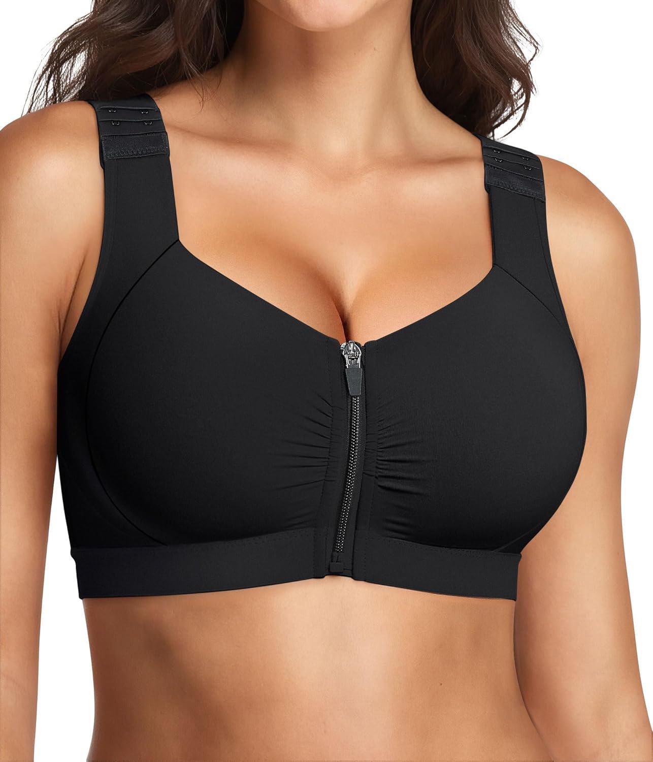 BRABIC Zip Front Closure Wireless Bras for Women Post Surgery Compression Mastectomy Surgical Back Smoothing Bra